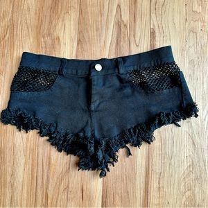 SOLD! Black Denim Booty Shorts